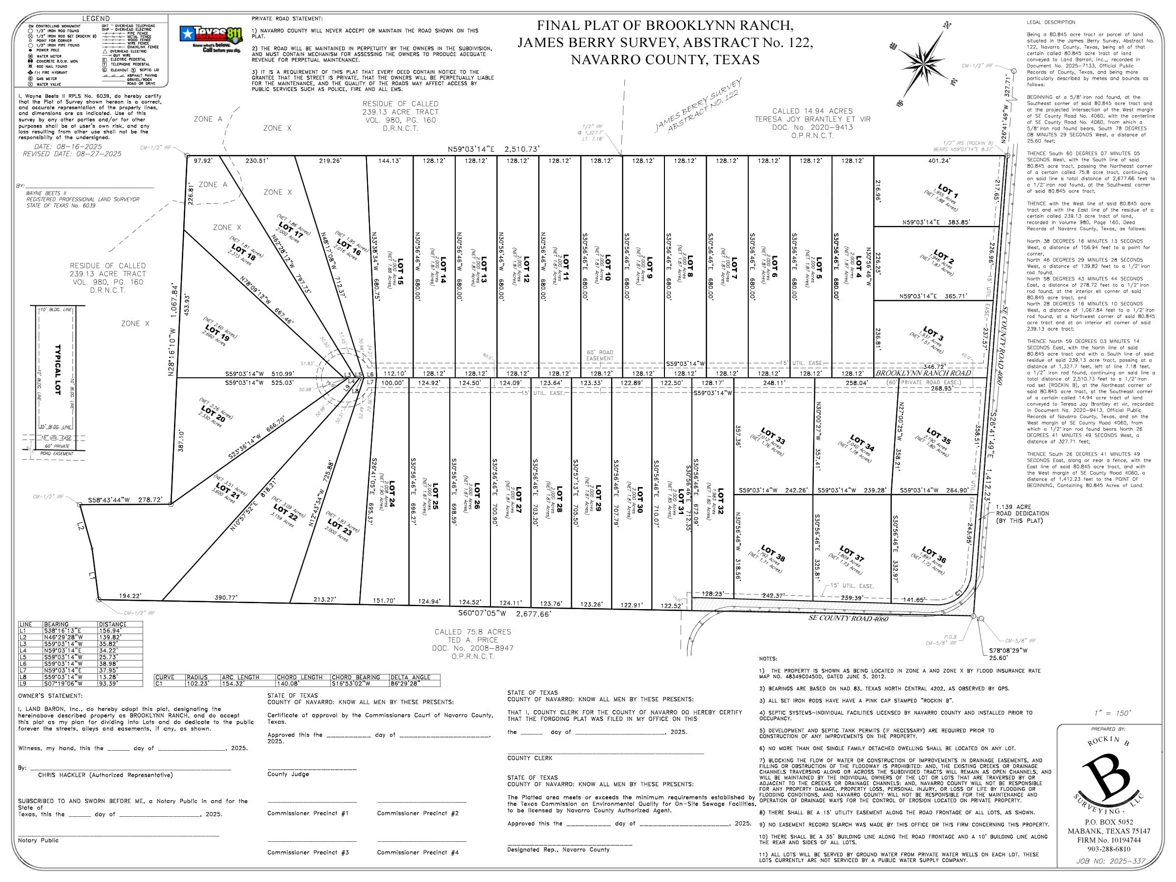 Brooklynn Ranch plat map