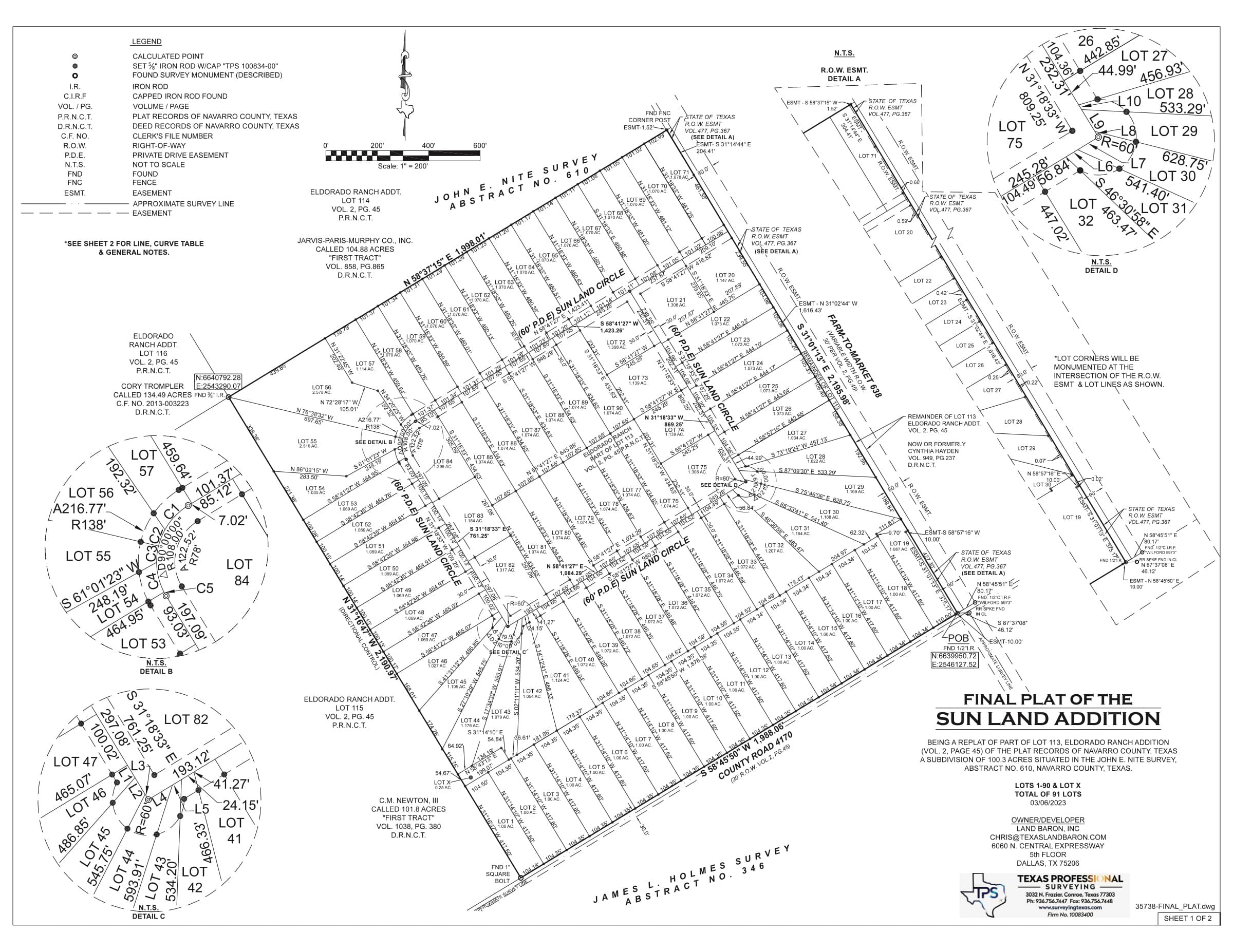 Sun Land plat map