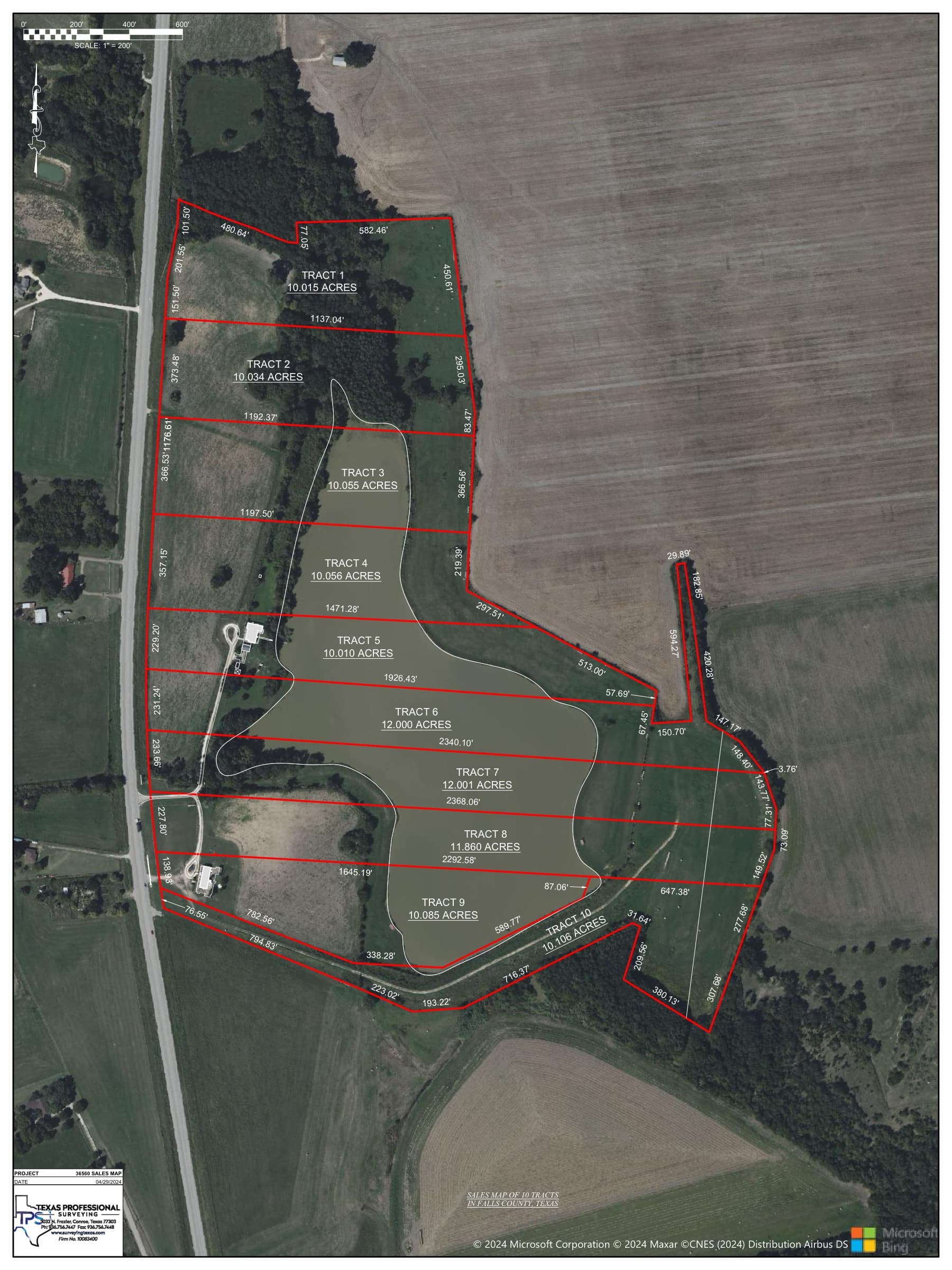 Waco Acreage plat map